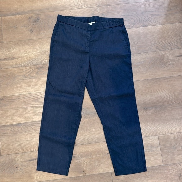 J. Jill Women’s Linen Stretch 3/4 Pants Pockets Navy Blue Size M - Picture 5 of 8